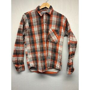 The Alaska Button Up Flannel Shirt Mens Red Black Plaid Cotton Comfort S Vintage